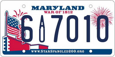 MD license plate 6AU7010