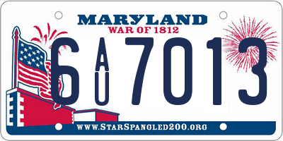 MD license plate 6AU7013
