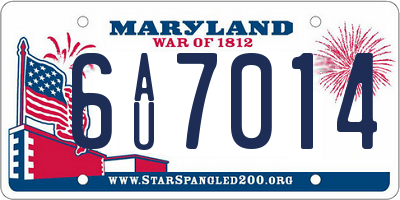MD license plate 6AU7014