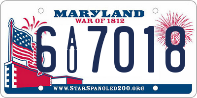 MD license plate 6AU7018