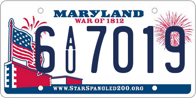 MD license plate 6AU7019