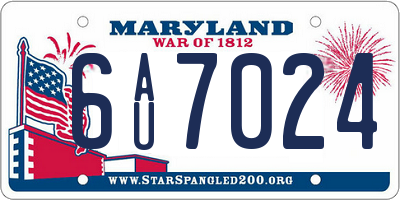MD license plate 6AU7024