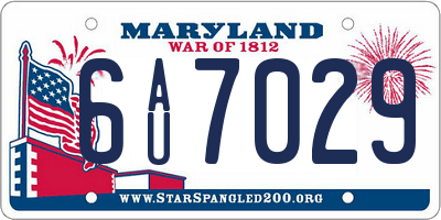 MD license plate 6AU7029