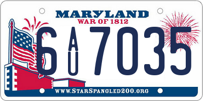 MD license plate 6AU7035