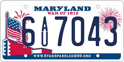 MD license plate 6AU7043