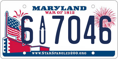 MD license plate 6AU7046