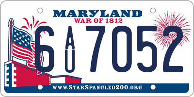 MD license plate 6AU7052
