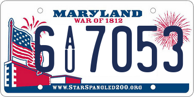 MD license plate 6AU7053
