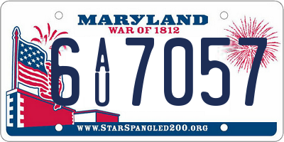 MD license plate 6AU7057