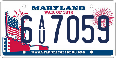 MD license plate 6AU7059