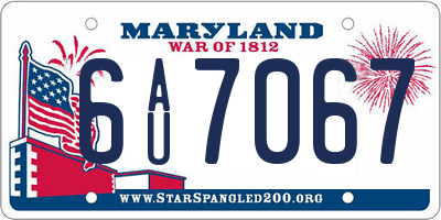 MD license plate 6AU7067