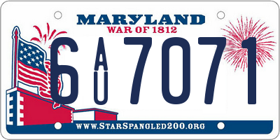 MD license plate 6AU7071