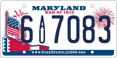 MD license plate 6AU7083