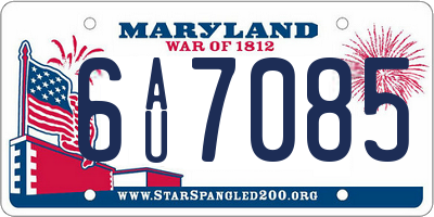 MD license plate 6AU7085