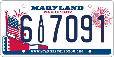 MD license plate 6AU7091