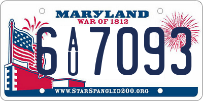 MD license plate 6AU7093
