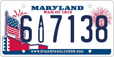 MD license plate 6AU7138