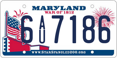 MD license plate 6AU7186