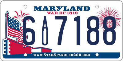 MD license plate 6AU7188