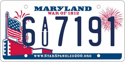 MD license plate 6AU7191