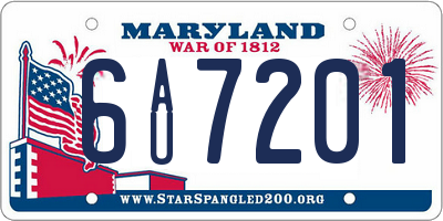 MD license plate 6AU7201