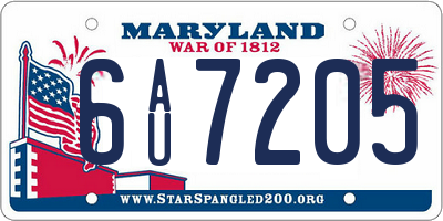 MD license plate 6AU7205