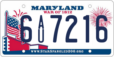 MD license plate 6AU7216