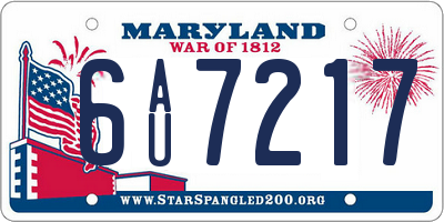 MD license plate 6AU7217