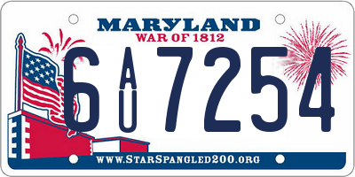 MD license plate 6AU7254