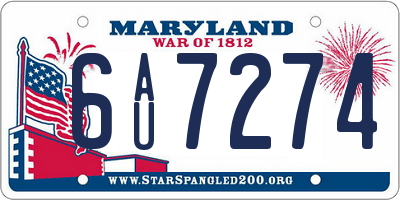 MD license plate 6AU7274