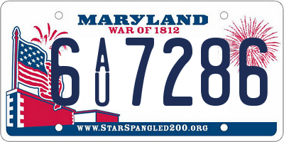 MD license plate 6AU7286