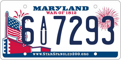 MD license plate 6AU7293