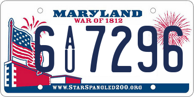 MD license plate 6AU7296