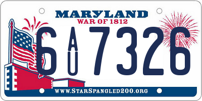 MD license plate 6AU7326