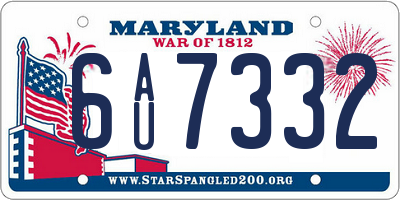 MD license plate 6AU7332