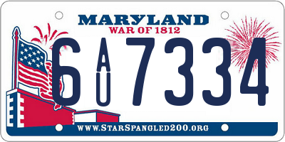 MD license plate 6AU7334