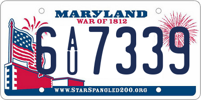 MD license plate 6AU7339
