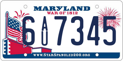 MD license plate 6AU7345