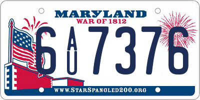 MD license plate 6AU7376