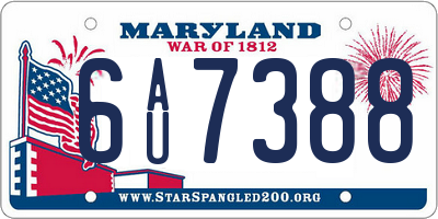 MD license plate 6AU7388