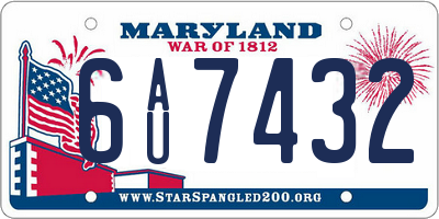MD license plate 6AU7432