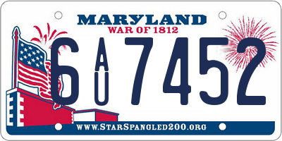 MD license plate 6AU7452