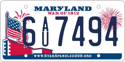 MD license plate 6AU7494