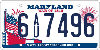MD license plate 6AU7496