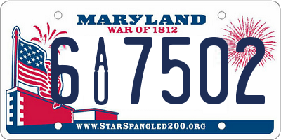 MD license plate 6AU7502