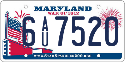 MD license plate 6AU7520
