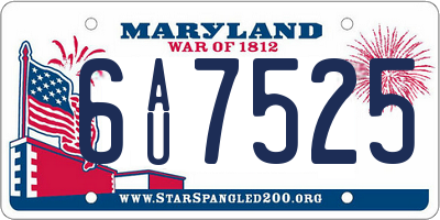 MD license plate 6AU7525