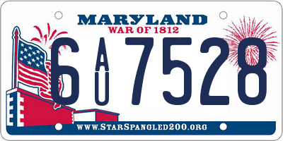 MD license plate 6AU7528