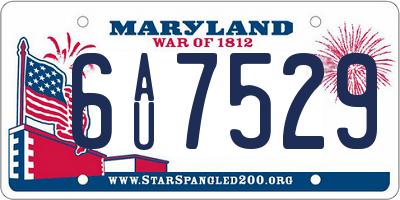 MD license plate 6AU7529