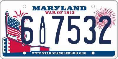 MD license plate 6AU7532